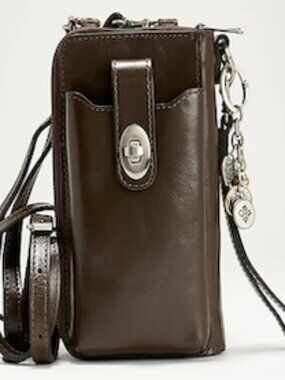 Patricia Nash Amalia Leather Phone Crossbody with Charm and Wristlet